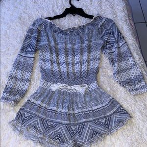 Boho off shoulder romper